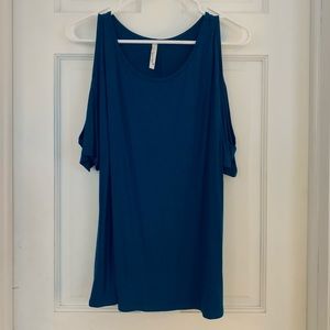 Cold shoulder short sleeve blouse